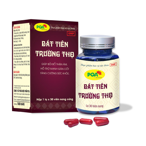 PQA BÁT TIÊN TRƯỜNG THỌ (viên Nang) - Giá 189.000/hộp 30 viên